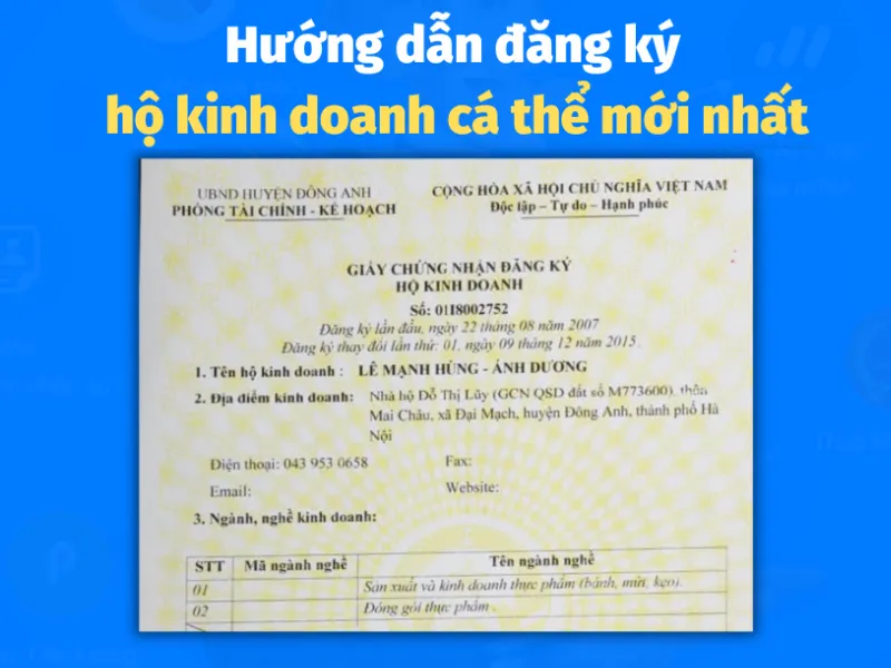 Đăng ký kinh doanh cá thể như thế nào? Cách thành lập hộ kinh doanh cá thể