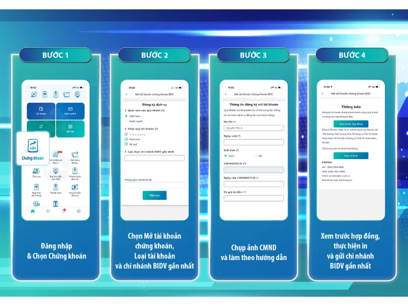 Các bước đăng ký dịch vụ BIDV Smart Banking