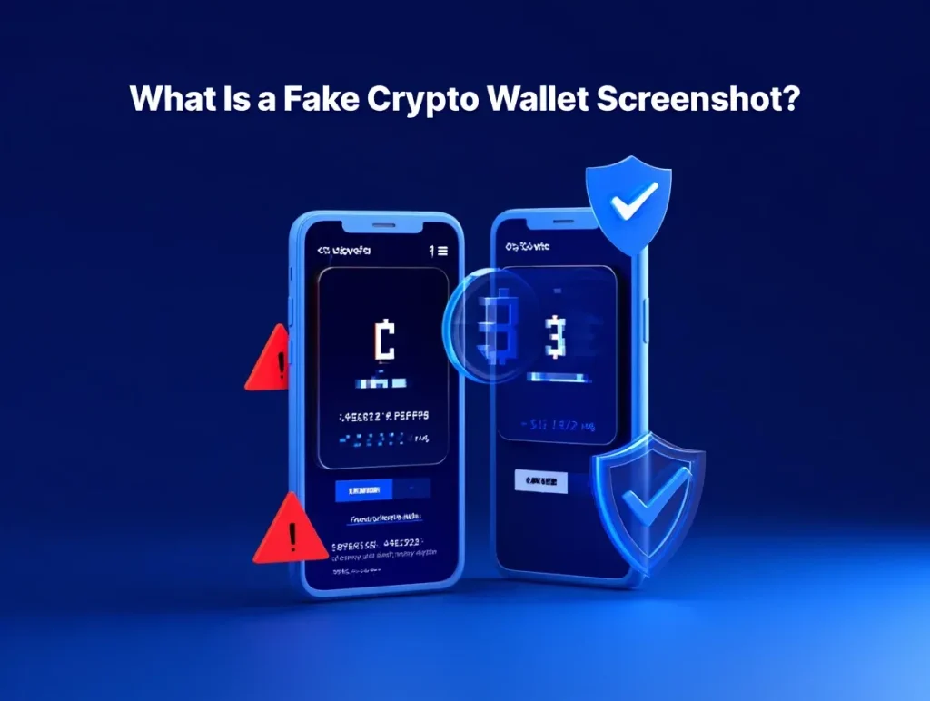 A fake crypto wallet screenshot is an image that has been manipulated to resemble a genuine crypto wallet interface