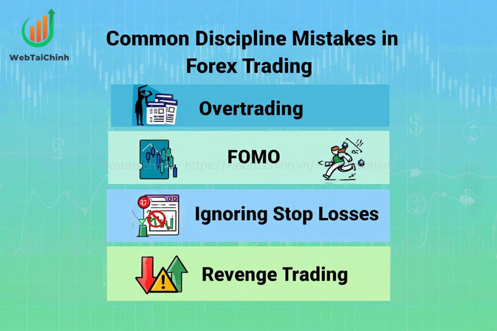 Avoid common forex discipline mistakes like overtrading, FOMO, ignoring stops, and revenge trading to protect your capital