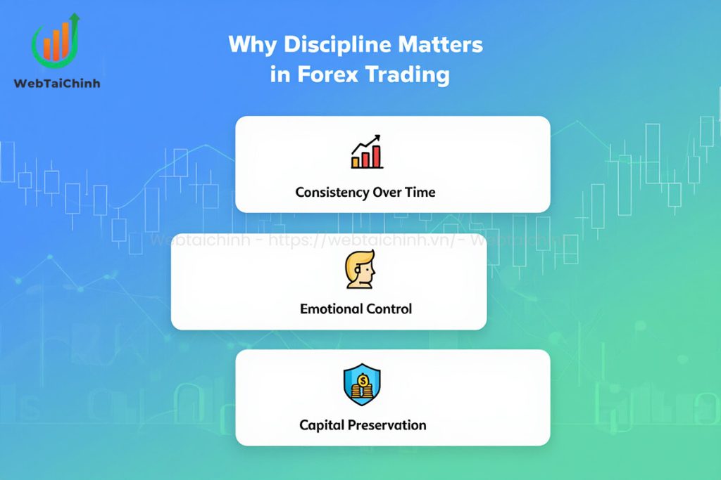 Discipline in forex trading ensures consistency, emotional control, and capital protection for long-term success