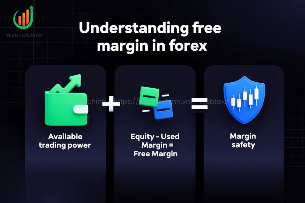 Free margin is your trading power after covering current open positions