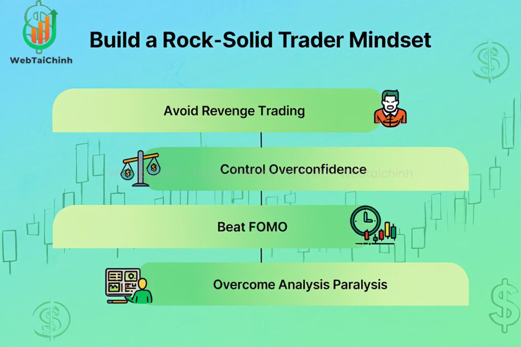 Master your trading psychology by avoiding revenge trades, overconfidence, FOMO, and analysis paralysis