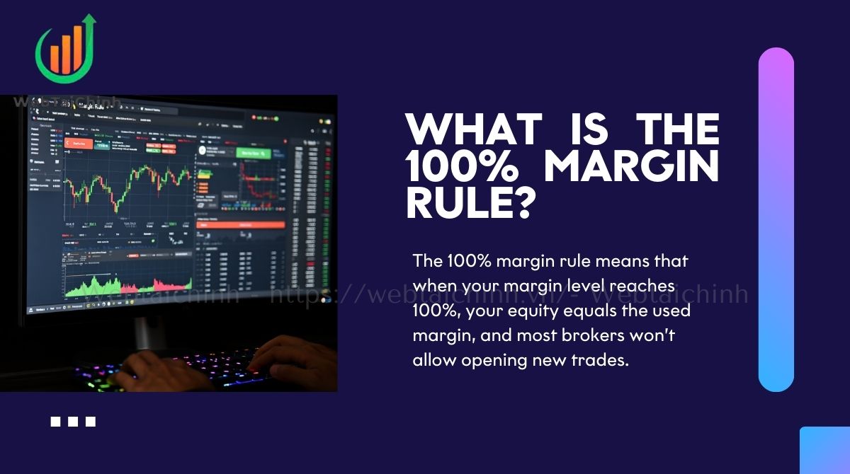 The 100% margin rule means that when your margin level reaches 100%