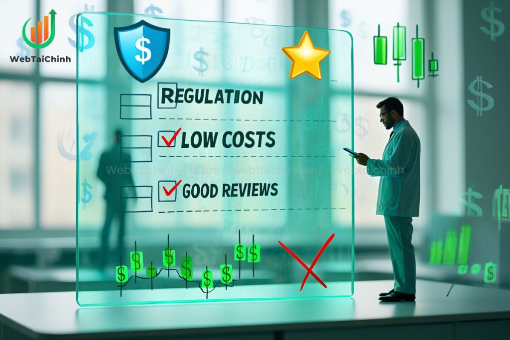 a trader choosing a regulated, reliable broker while avoiding scams and poor trading conditions