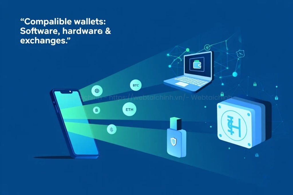 flow from Robinhood to hot, cold, and exchange wallets representing secure transfer options